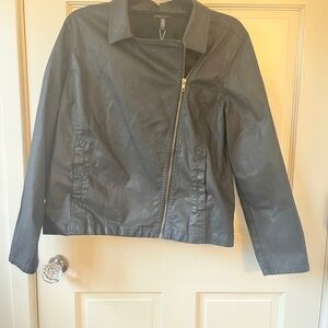 Eileen Fisher Black Moto Faux Leather Jacket, New with tags, size lathe